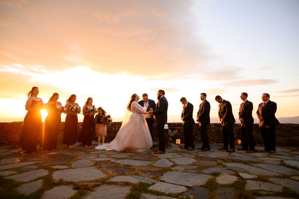 sunrise wedding on the Appalachian trail