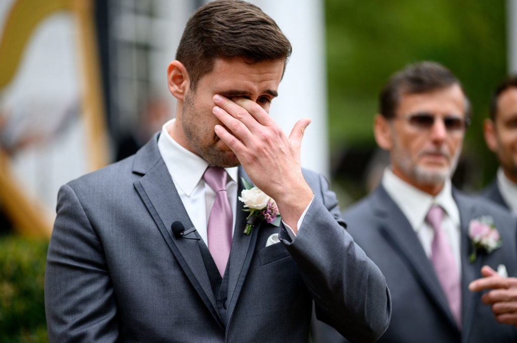 charlotte wedding groom crying