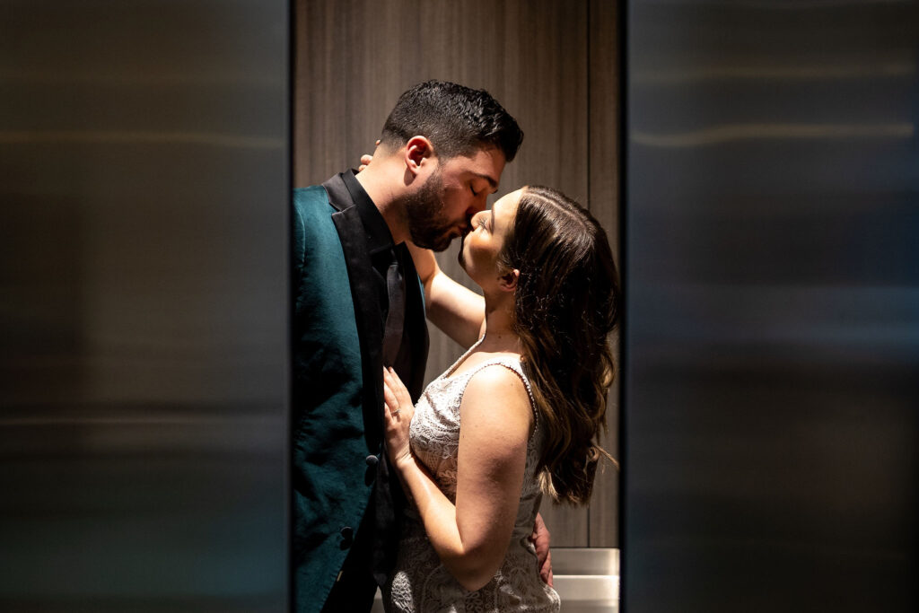 kissing in an elevator