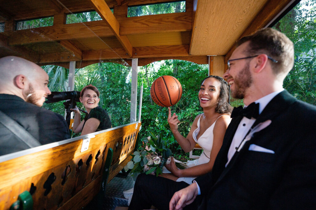 bride with basketball